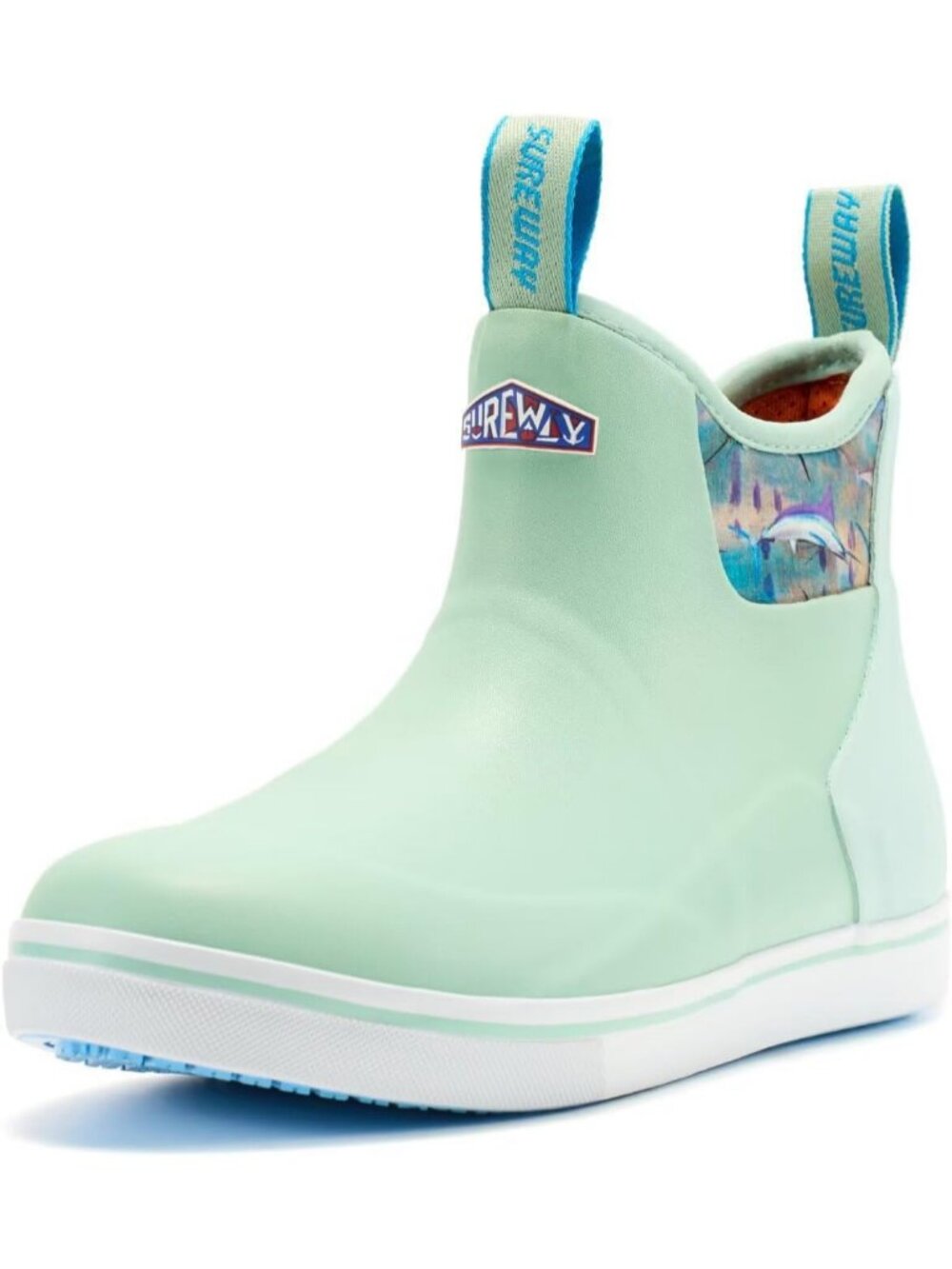 Women's All Green Non-Slip Fishing Waterproof Lightweight Rubber Deck Rain Boots